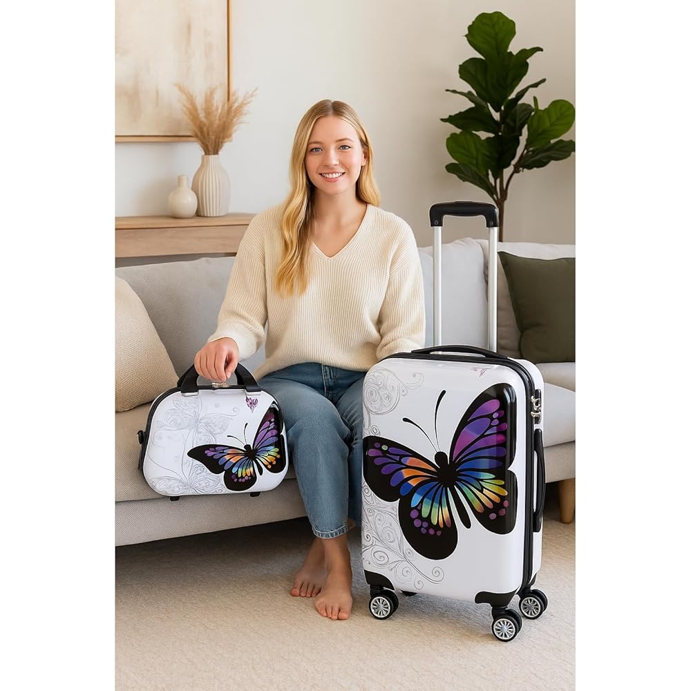 Amazon.com | World Traveler Butterfly Polycarbonate Hardside